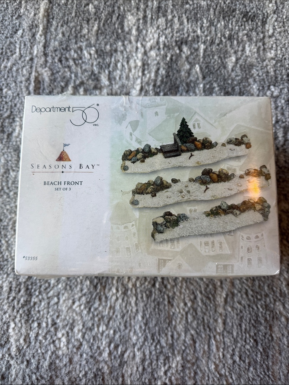 Department 56 Seasons Bay Beach Front Decorative Set - White, Green, Brown